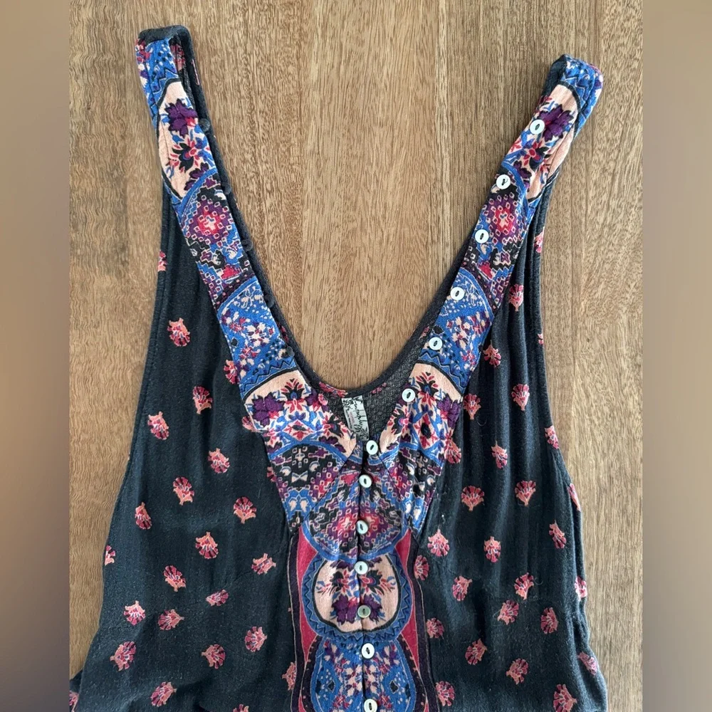 Racerback Tank Dress Floral Print Flowy Lightweight Flattering Midi/Maxi Size M - Picture 2 of 12